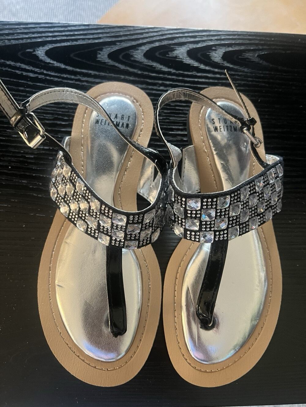 Stuart Weitzman Bejeweled T-Strap Sandal Kids Size 2